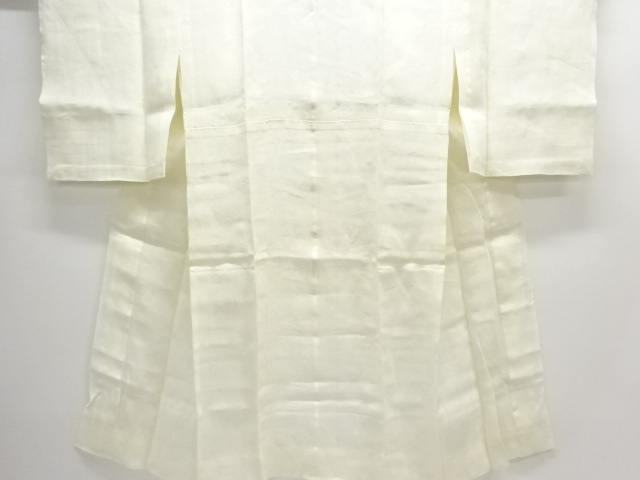 アンティーク　本麻透かし織　流水に笹模様長襦袢